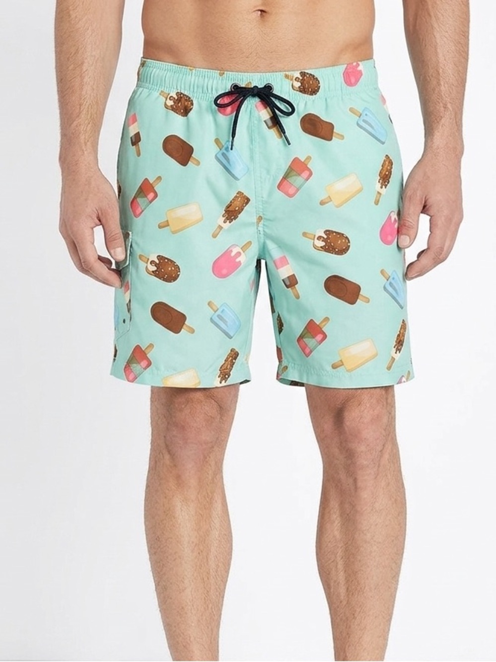 US Surf Club Men’s Swim Trunks Medium Ice Cream Popsicle Print Mint Green Swim